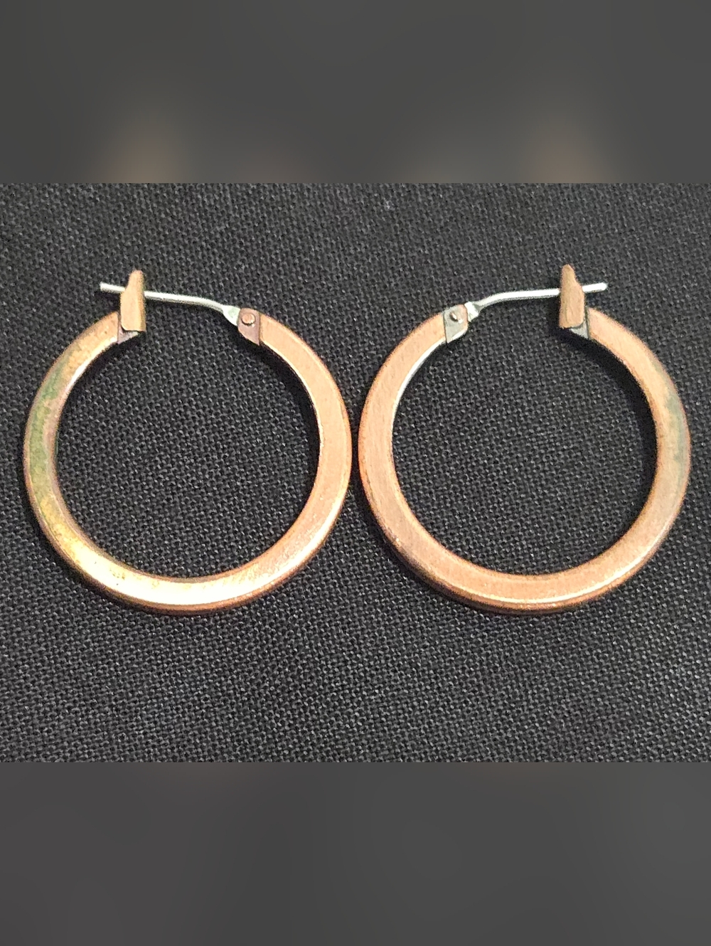 Vintage Copper Hoop Earrings - Picture 2 of 5
